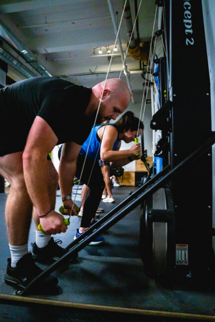 HYROX athlete doing Zone 2 treadmill training at Function Health Club Vancouver
